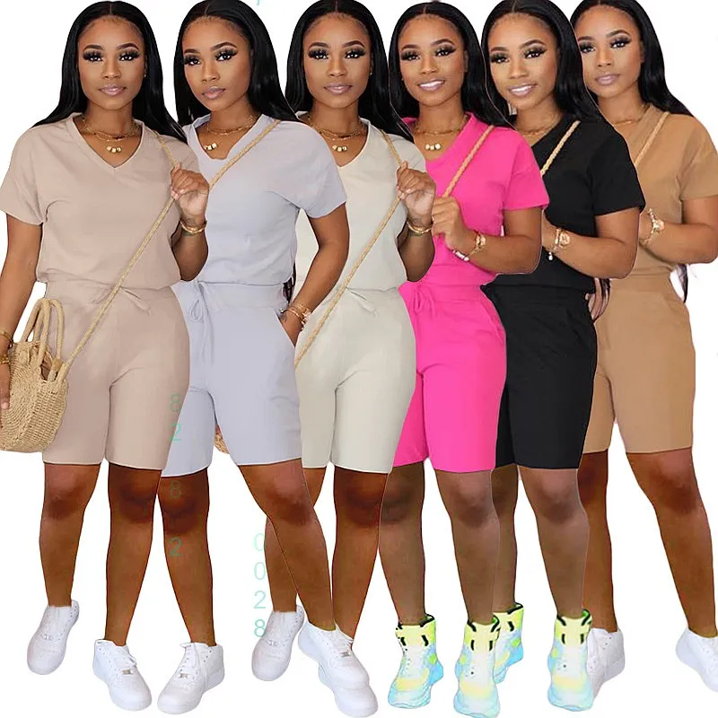 

Women's Matching Set Casual Jumpsuit Pants Playsuit Solid Color Slim Fit Pocket Sport Suit Spring Summer