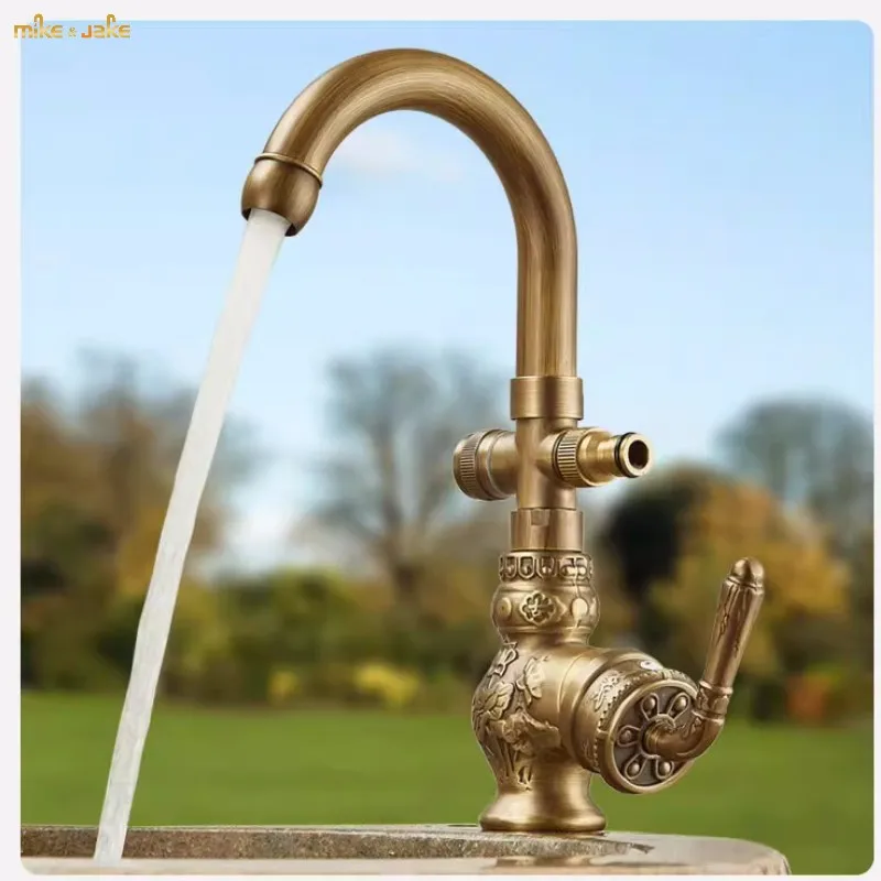 antique brass garden tap basin faucet vintage kitchen sink tap brass tap torneira banheiro basin mixer water bronze faucet