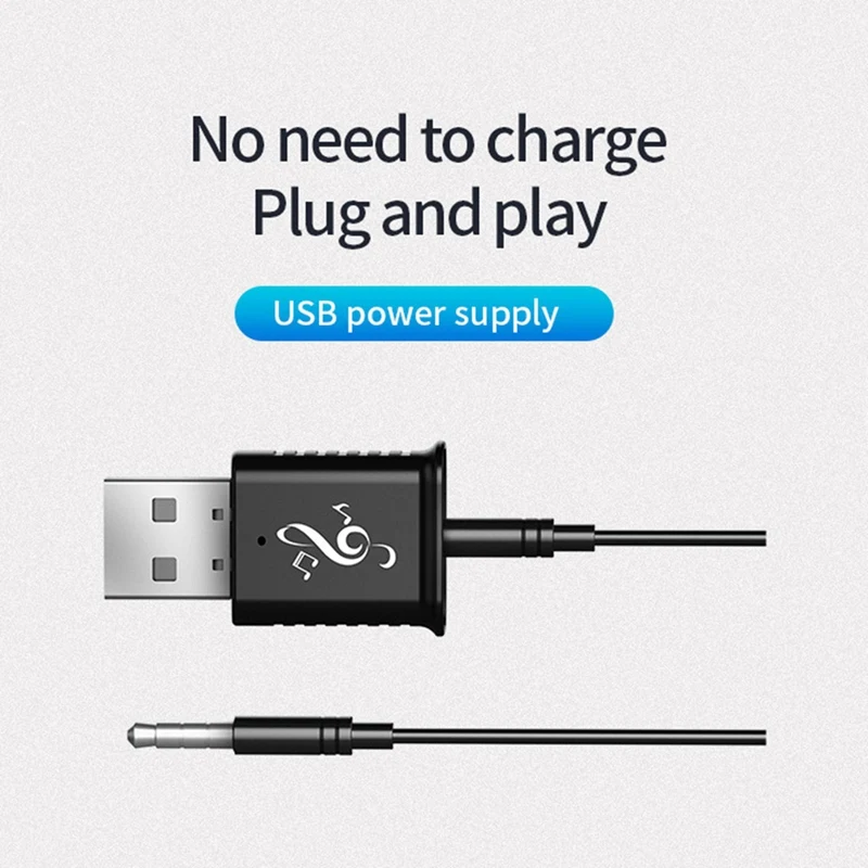 บลูทูธ 5.0 เครื่องรับสัญญาณเสียง 5.0 เครื่องรับสัญญาณเสียงระบบสเตอริโอ USB 5.0 USB Audio Adapter ตัวรับสัญญาณไร้สาย