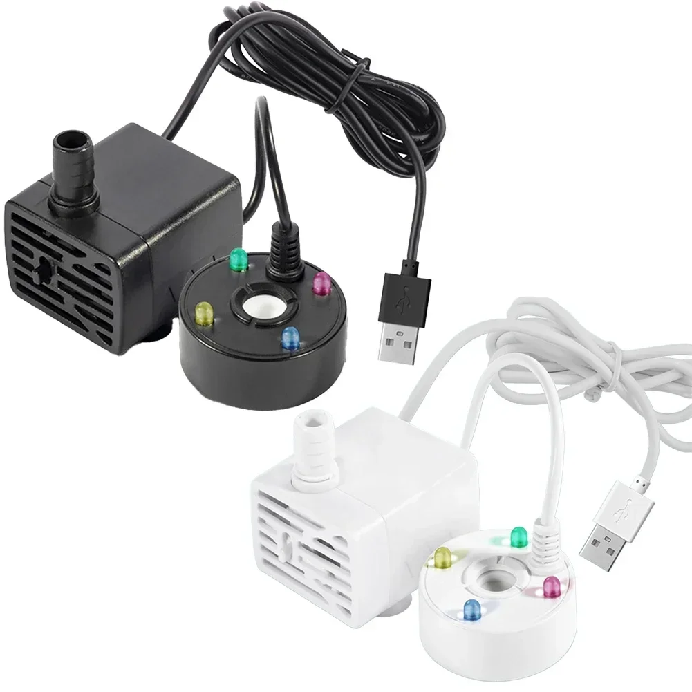 

Water Pump Atomizer All-in-one Machine Water Circulation Mist Maker 5V USB Fog Machine With 4 LED Colored Lights Black And White