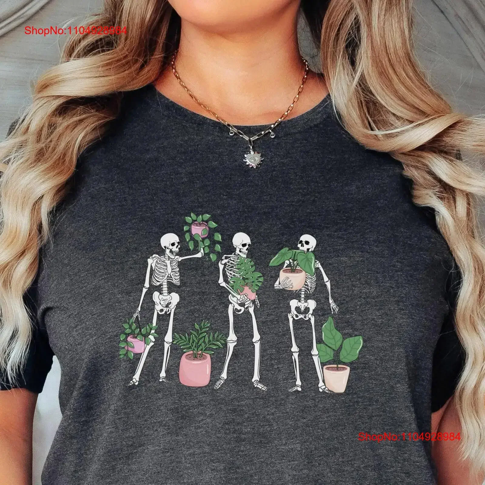 

Plants Gardener Skeleton Halloween Spooky T Shirt Botanical Plant Owner Retro Fall Gardening Lover Outfit s For Indoor Lovers