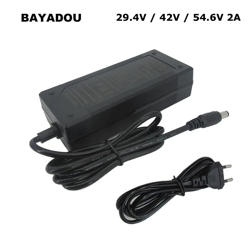 SJT180E 12V 24V 36V 48V 52V 2A Cargador de litio 6S 25,2 V 7S 29,4 V 8S 33,6 V 10S 42V 13S 54,6 V 14S 58,8 V Cargador de batería de iones de litio