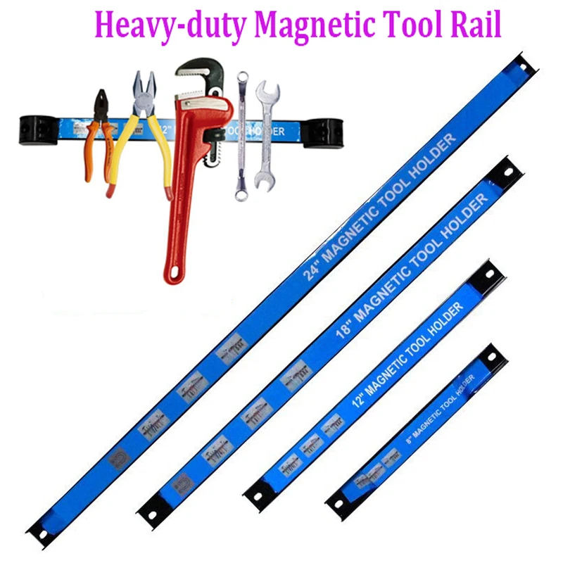 

Настенное крепление Сверхмощная магнитная направляющая для инструментов Металлический органайзер для инструментов для мастерской - вмещает гаечные ключи/отвертки/плоскогубцы Presse2025Elarla