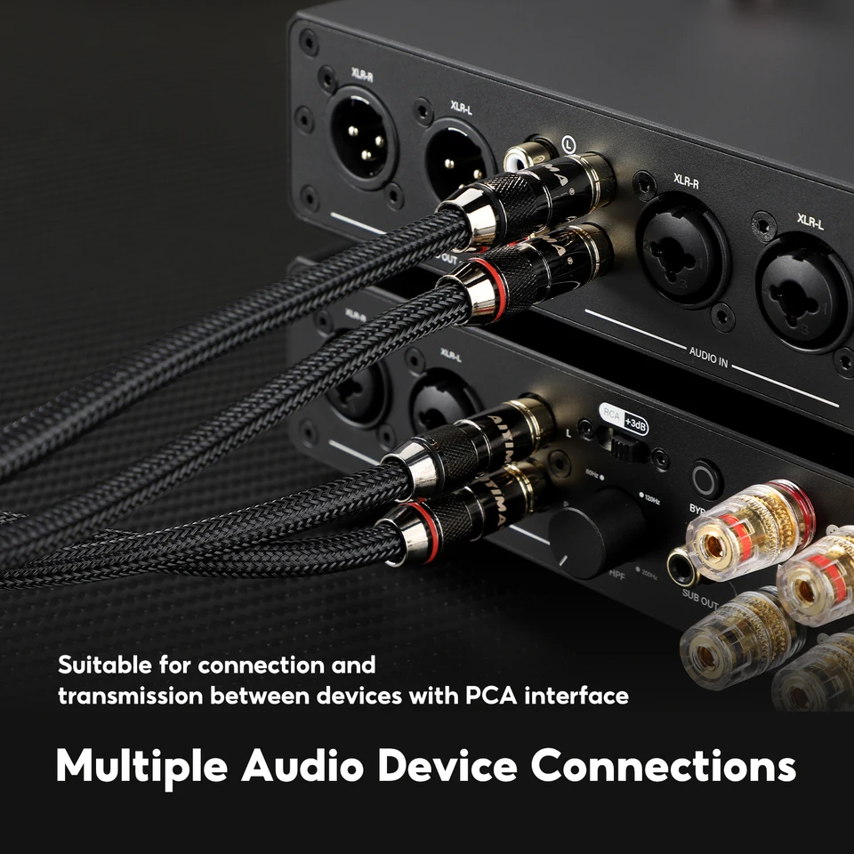 AIYIMA 1ペア 0.5m RCAケーブル 2RCA-2RCA オス-オス ステレオAUX
