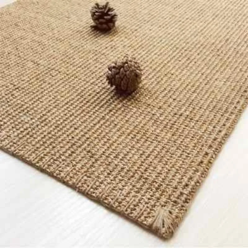 Sword Hemp Rope Carpet Floor Mat, Carpet Japanese Bedroom Cotton and Linen Handmade Hemp Household Hemp Rope Linen