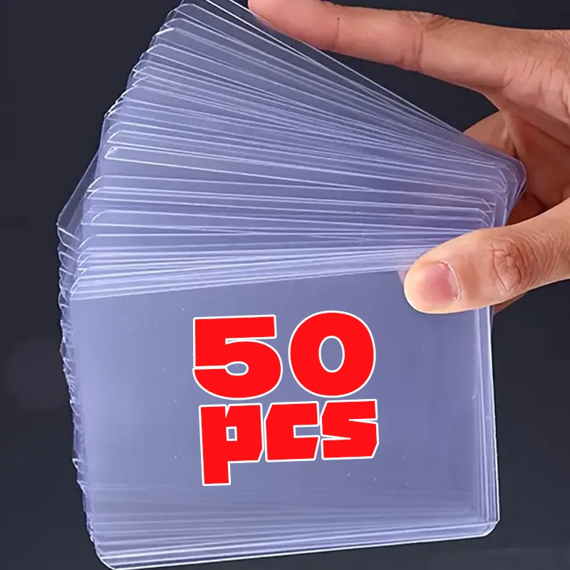 1-50pcs PVC Cards Protector Frosted Transparent Credit ID Card Cover Anti-magnetic Holder Postcard Container Storage Bags Case