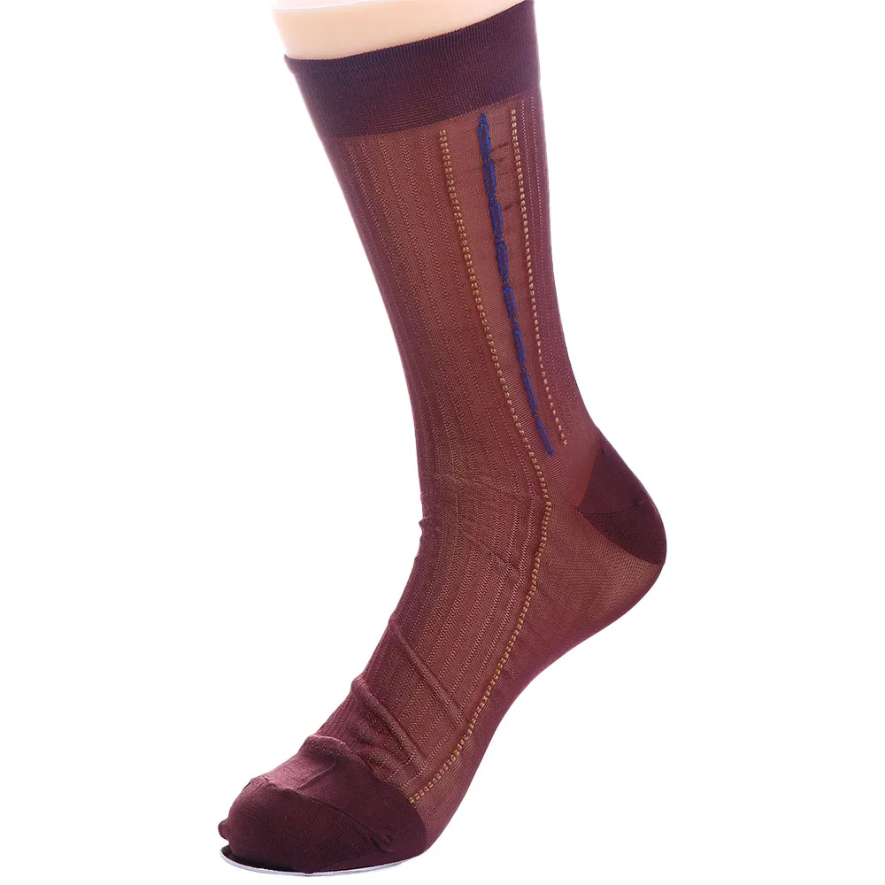 

Vintage Simple Loose Comfortable For Husbands Solid Color For Fathers Home Men Socks Silk Socks Middle Tube Socks Male Hosiery