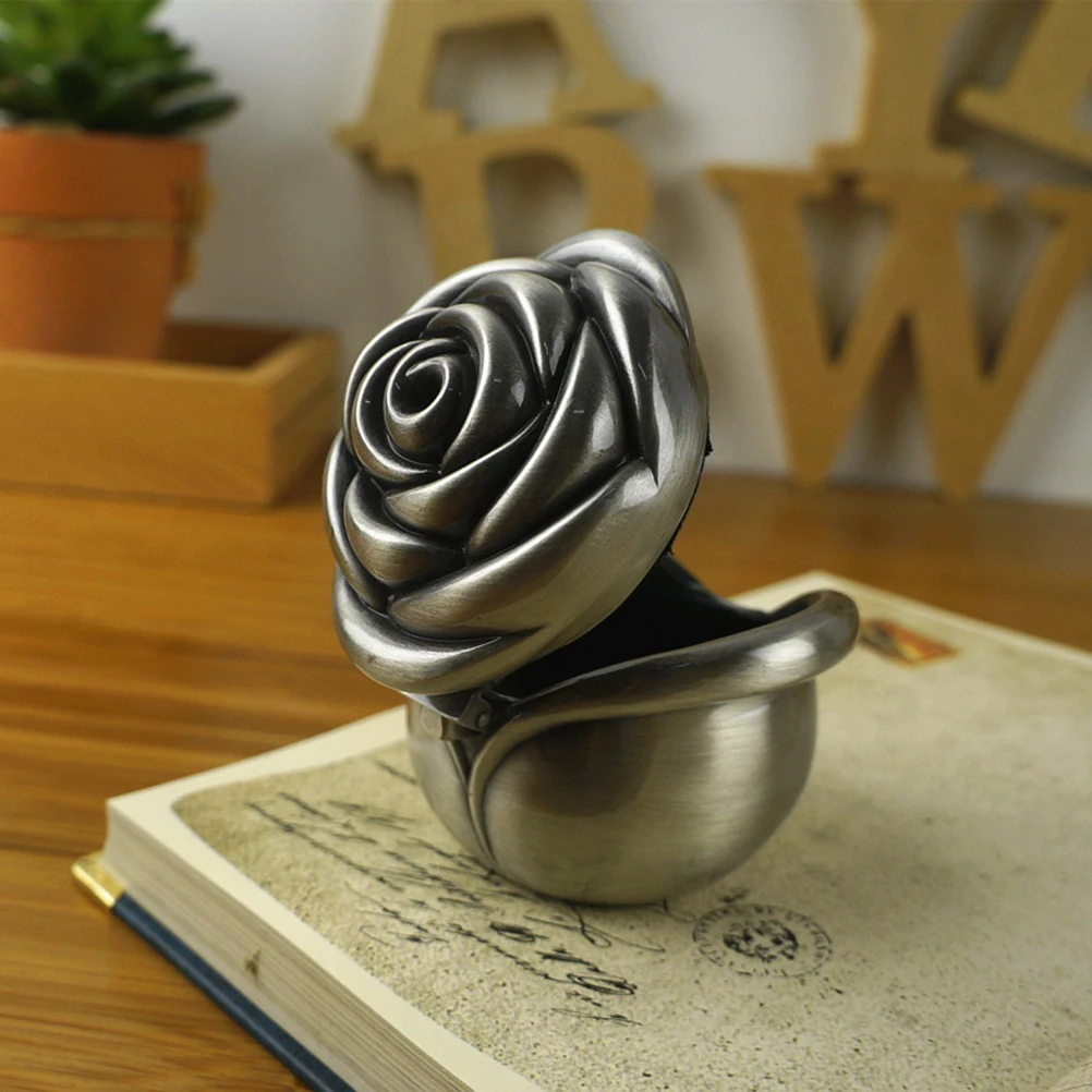 

Винтажная шкатулка для драгоценностей из цинкового сплава, резной металлический замок с цветком, органайзер для хранения ювелирных изделий для браслета, серег, ожерелья, броши