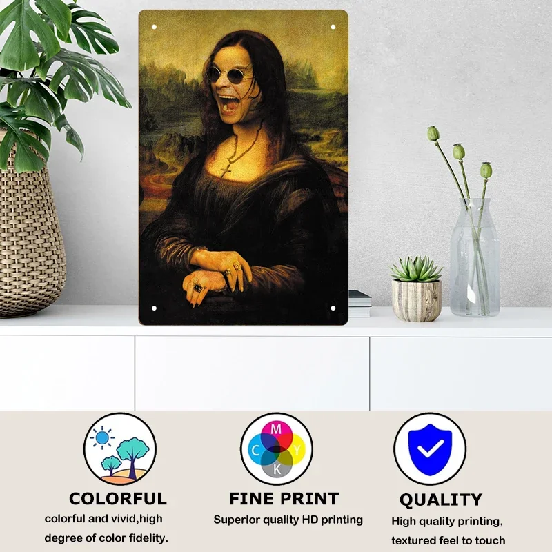 Vintage Sexy Funny MonaLisa Metal Sign Metal Tin Plaque Metal Vintage for Pub Bar Sign Man Cave Decoration Iron Plates