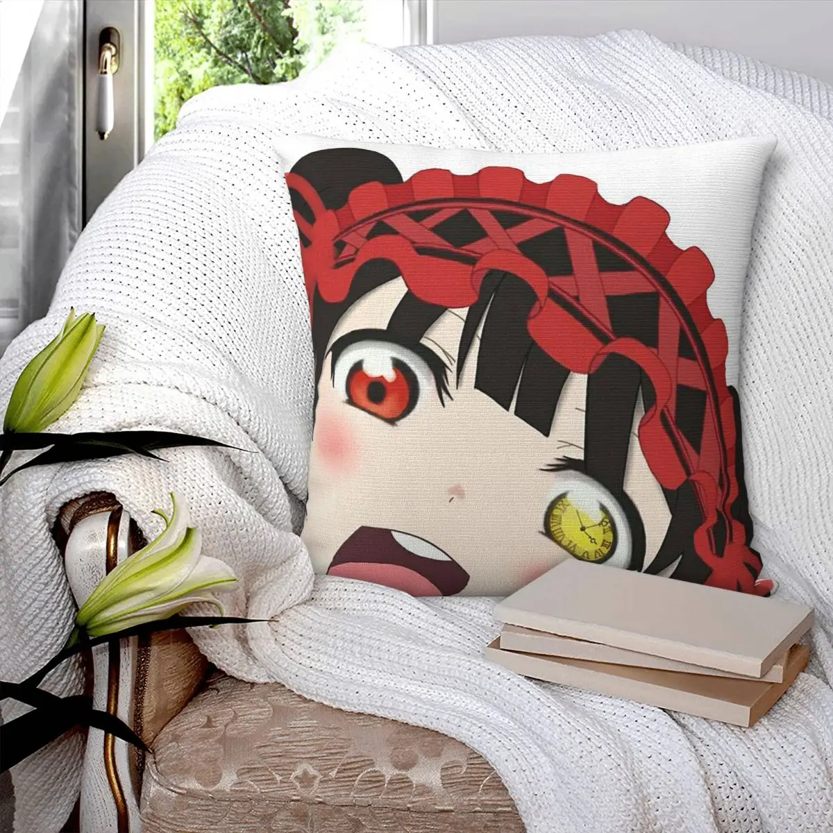 Tokisaki Kurumi Date A Live Anime Square Pillowcase Cushion Cover Pillow Case Throw Pillow Cover for Home Bedroom Car