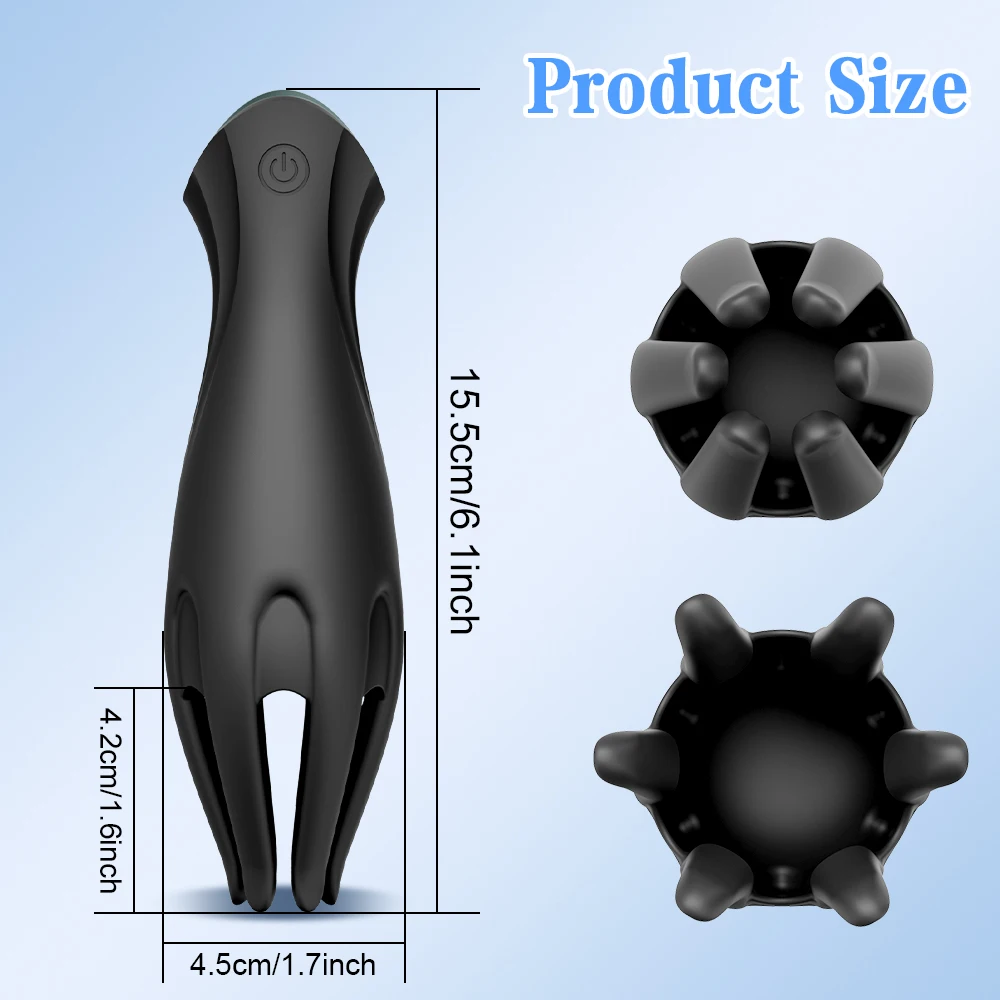 Тренажер для головки пениса для мужчин, мощный вибрирующий мастурбатор для пениса, эротические игрушки, мягкий массажный вибратор с удлиненной выносливостью на кончиках пальцев