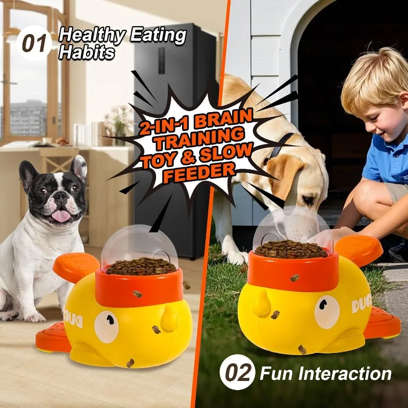 Puppy Missing Food Toy Anti-slip Bottom Dog Cat Pet Feeder Little Yellow Duck Interactive Puzzle Dog Feeding Machine