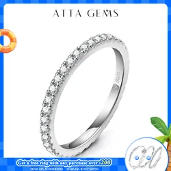 ATTAGEMS-anillos de plata de ley 925 para mujer, sortija de compromiso de boda, moissanita, eternidad completa, joyería fina