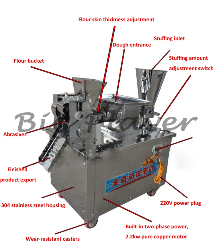 220V Commercial Fully Automatic Dumpling Machine - Multifunctional Dumpling Maker for Small Restaurants Curry Spring Rolls