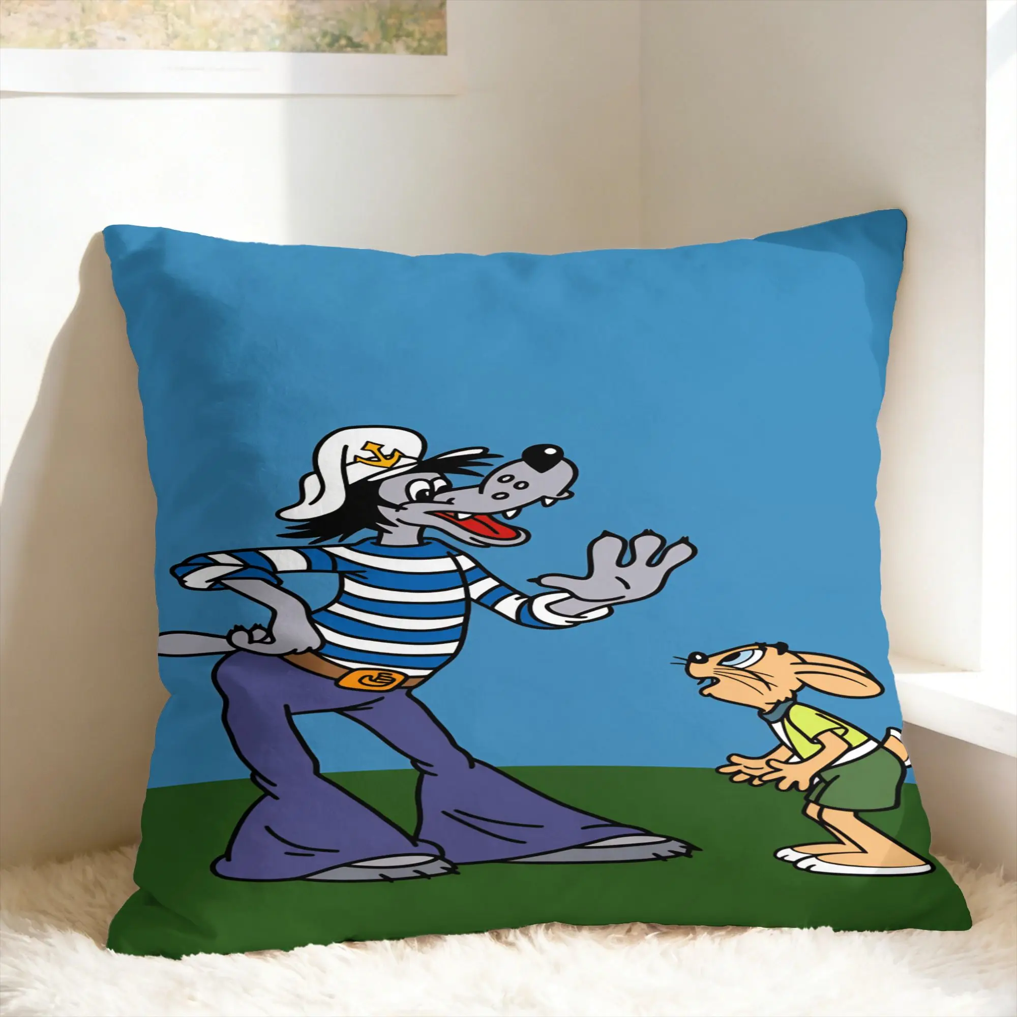 Russian Anime Nu Pogodi Pillowcases  Morden Pillow Case For Sofa Couch Bed Living Room Custom Pillow Cover
