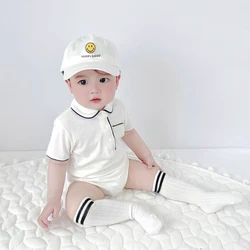 Baby bag summer short-sleeved baby summer clothing outing clothing baby jumpsuit trendy gentleman dress triangle harem