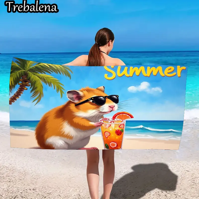 

30*60inch Ultra-Soft Beach Towel with Summer Fun Hamster Beach Towel