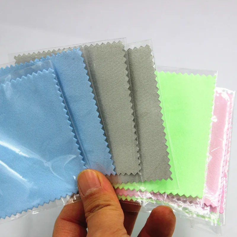 50Pcs 8x8cm Individually Packaged Sterling Silver Jewelry Necklaces Shining Tools Cleaning Soft Cloth Polishing Wiping Cloth