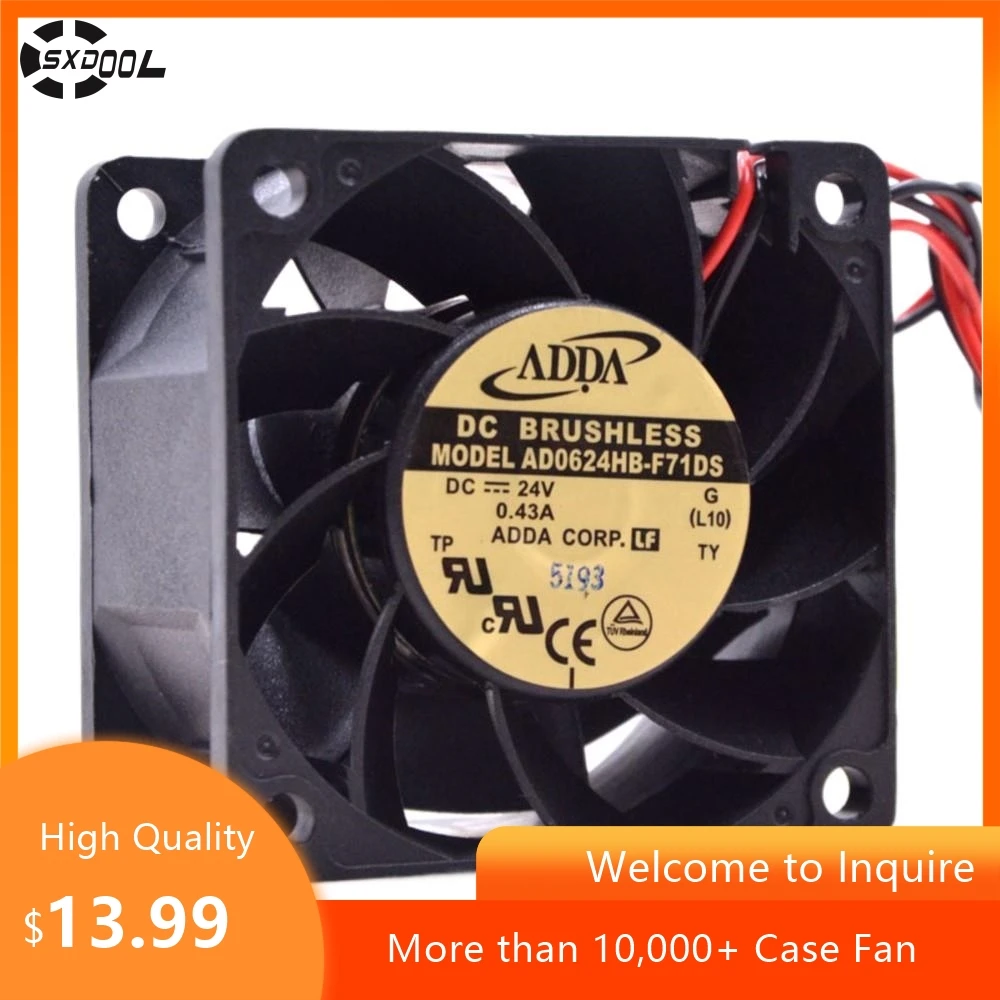 

60 мм высокоскоростной охлаждающий вентилятор 24 В для ADDA AD0624HB-F71DS 0,43A 60X38 мм охлаждающий вентилятор преобразователя