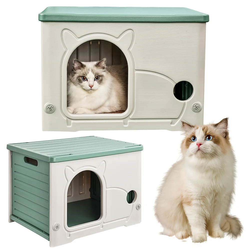 

Cat Houses & Condos Cats, Indoor Outdoor Nest Four Seasons Cozy House for Small Pets Dog Outdoor Kitten Nest