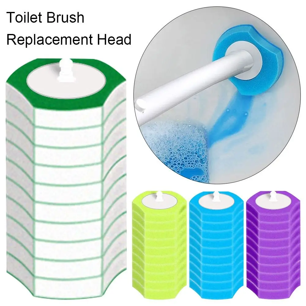 10pcs Disposable Toilet Brush Head Replace Environmentally Friendly Lemon Lavender Scent Clean Brushes