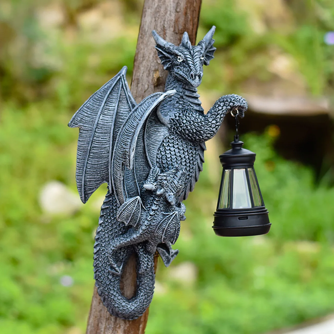 Solar-Powered Dinosaur Lantern Outdoor Hanging Decoration Lawn Garden Courtyard Balcony Decor Creative Gift Idea