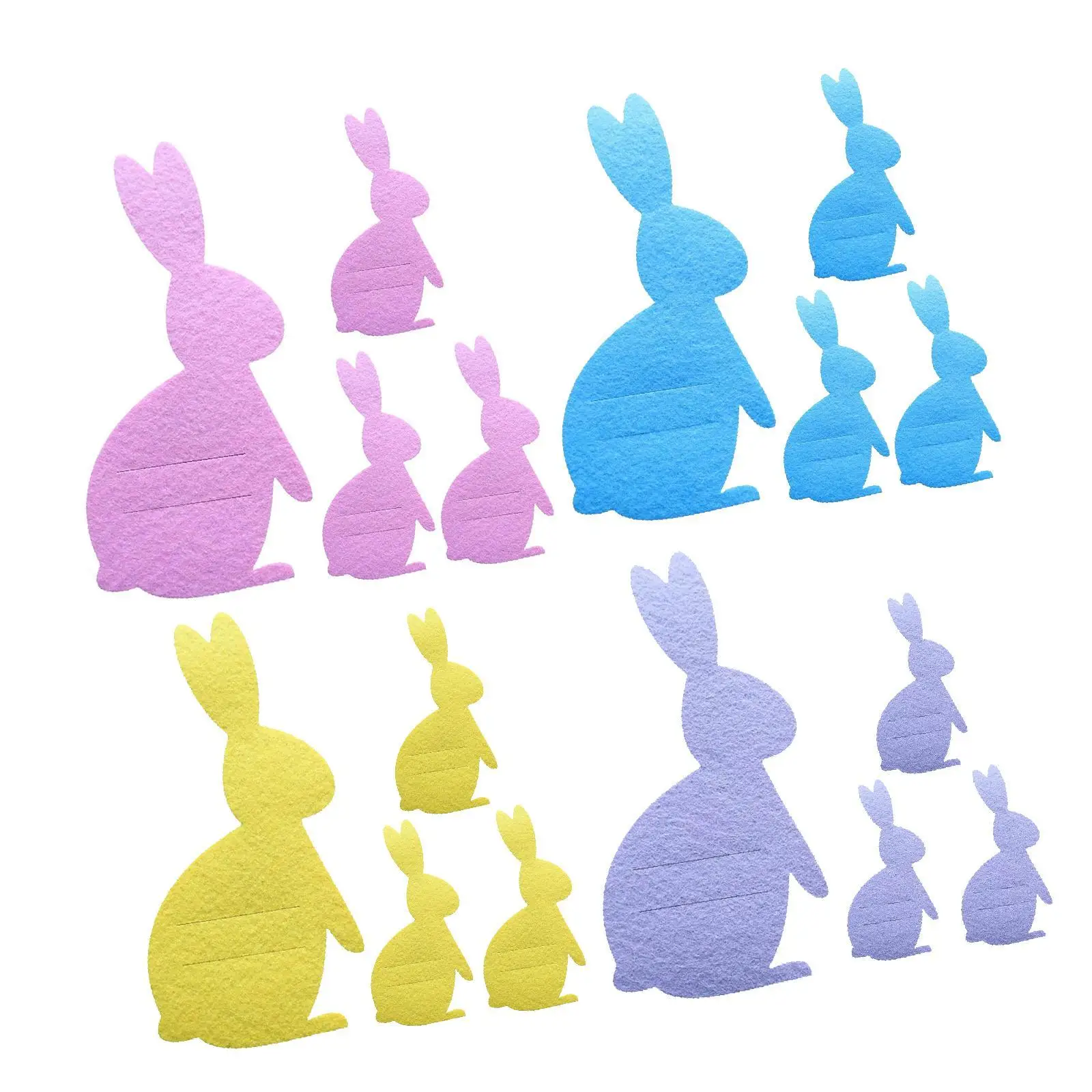 4 Pieces Easter Bunny Felt Cutlery Holders Reusable Dining Tableware Covers