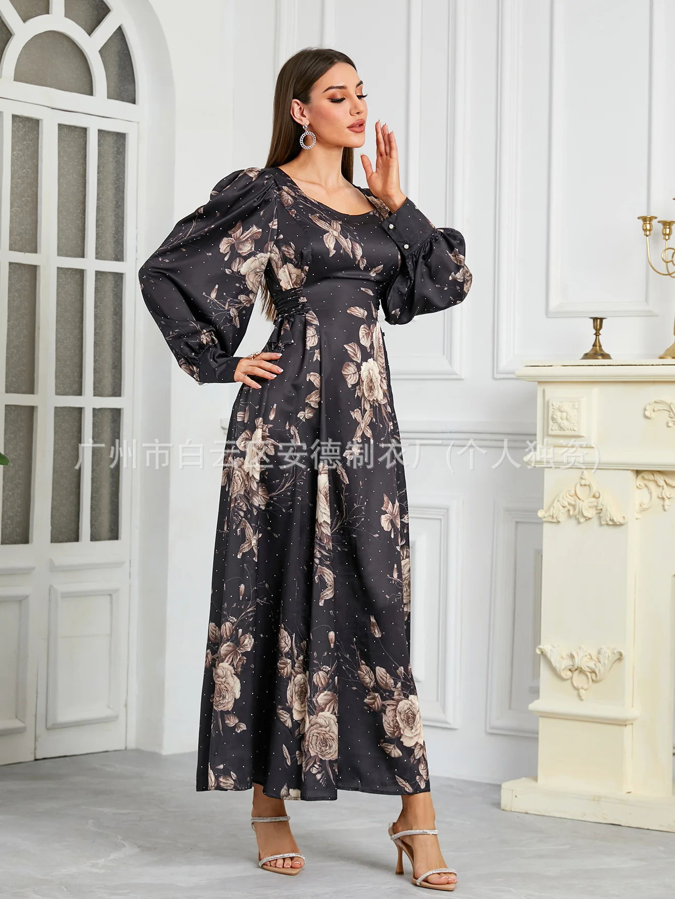 Asie centrale Jalabiya jupe longue Robe imprimée femmes nouveau Musili Robe longue Robe Abaya Ramadan dubaï luxe Islam élégant