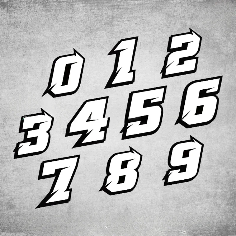 

JDM Style 0123456789 Numbers Motorcycle Stickers for Fuel Tank Helmet Windshield DIY Number Waterproof Vinyl Decals Decoration