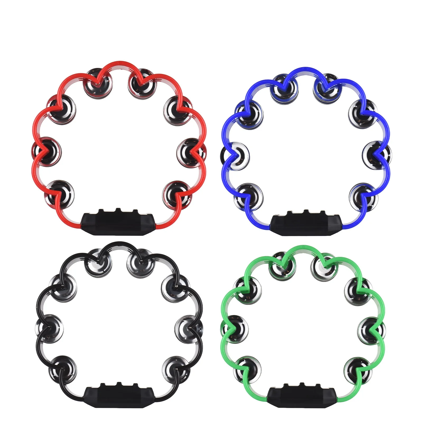 

1pc Tambourine for Adults Pleasant Jingle Sound Hand Cranked Bell Ring Metal Bell Sound Percussion Instruments Home School Party