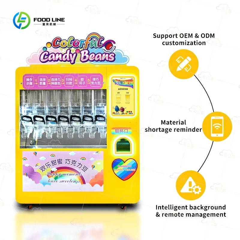 

Chocolate Sugar Beans Dispenser Machine Customize Automatic Candy Dispenser Vending Machine Manufacturers