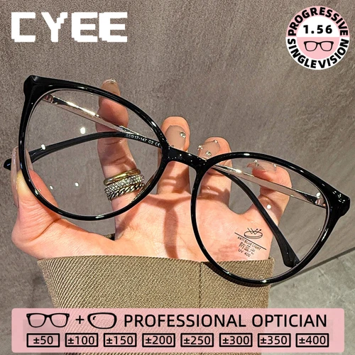 Imagen 2 del producto Gafas de Lectura de Moda con Ojo de Gato CYEE para Mujer, Gafas de Alta Calidad con Fotocromáticos para Miopía, Gafas Ópticas con Prescripción Personalizada