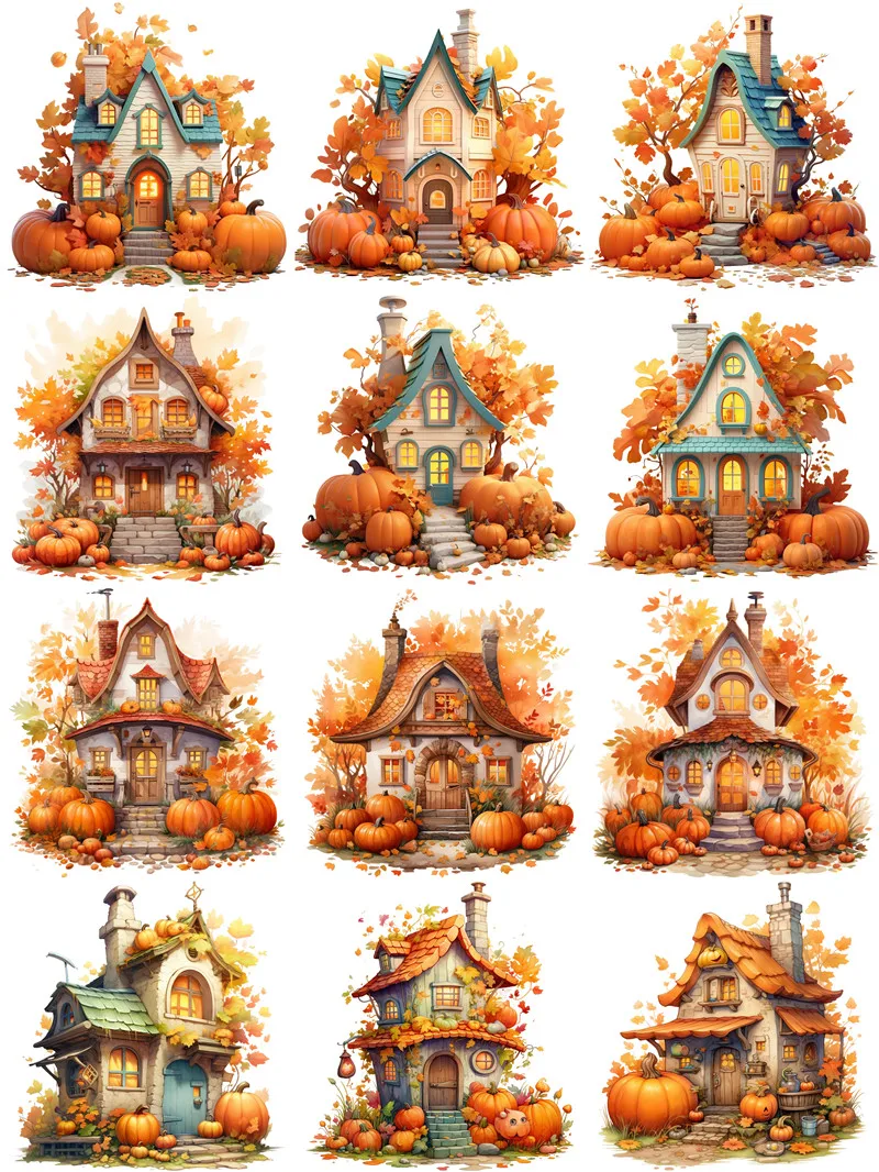 Pumpkin House Stickers Crafts And Scrapbooking stickers kids toys book Decorative sticker DIY Stationery