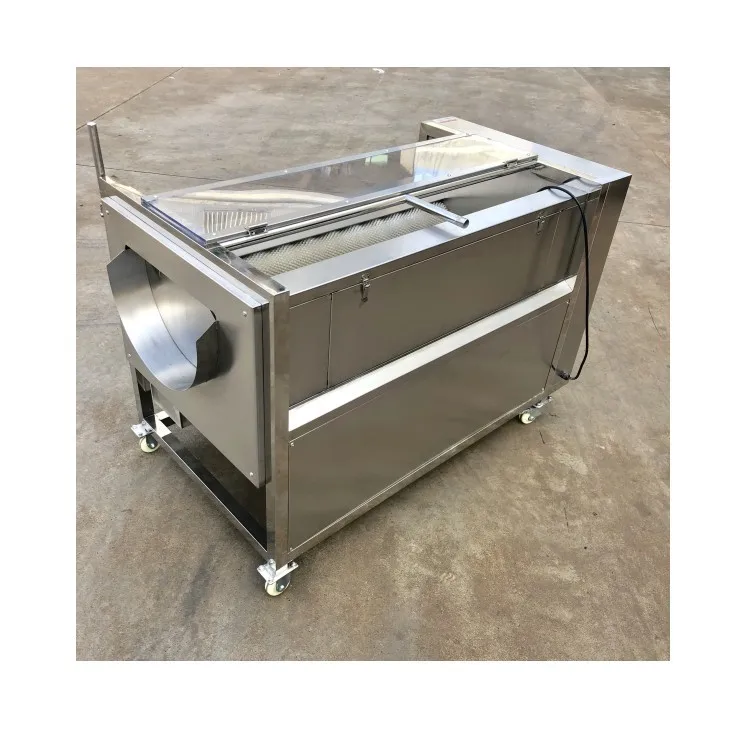Automatic industrial 500 kg/h potato ginger drum cleaning machine, brush peeling machine, potato peeling machine for operation