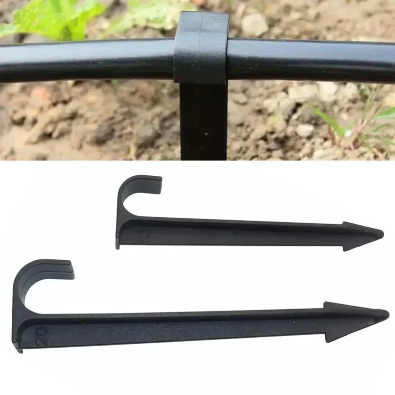2026 New model High-quality 20Pcs T-Shaped DN16/20mm PVC Ground Stakes Black Garden Lawn Irrigation PE Pipe Holders Brackets