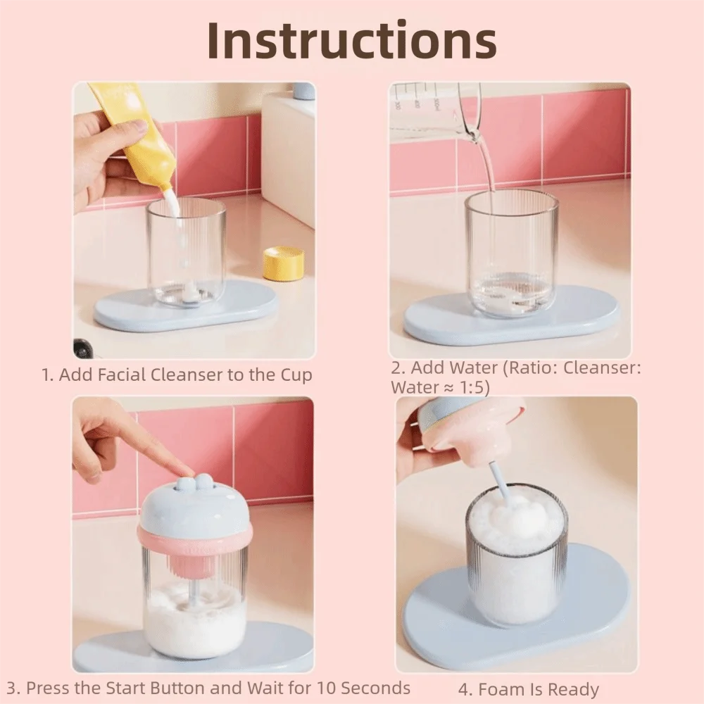 Garrafa de espuma elétrica em formato de coelho, alimentada por bateria, leve, compacta e destacável