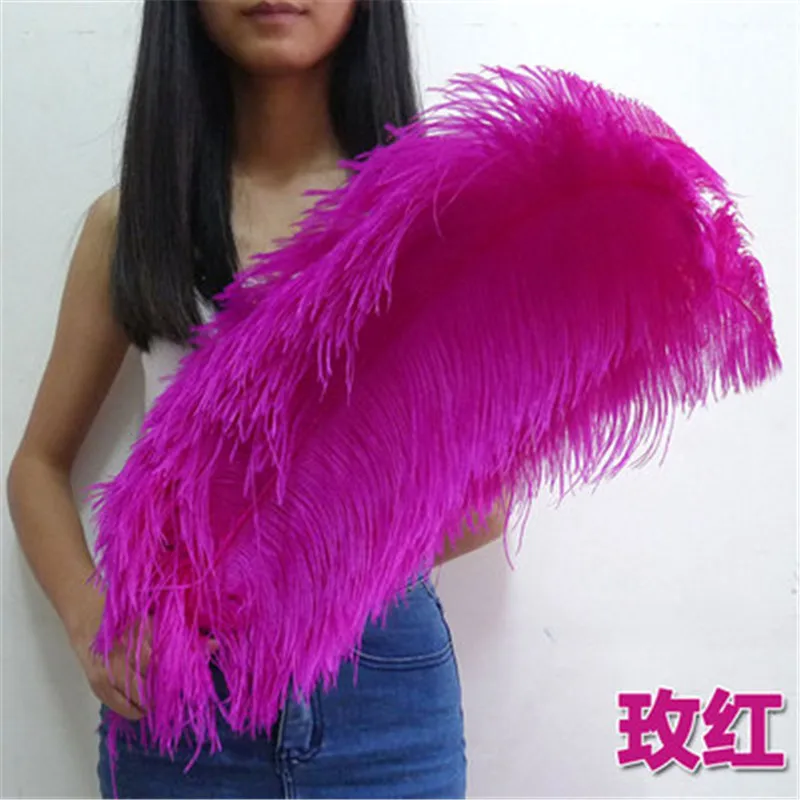 Wholesale 24-26 Inch(60-65CM) Big Pole White Ostrich Feathers For Crafts Plumes Party Home Wedding Decorations Ostrich Feather