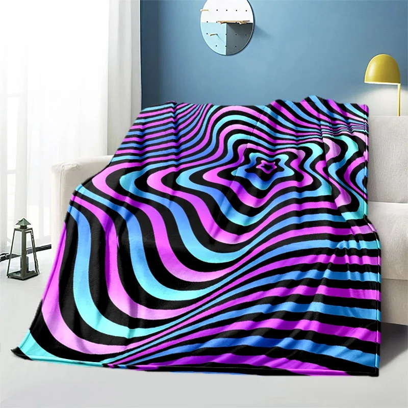 

Colorful dreamy abstract Printed Blanket for Sofa Travel Camping Living Room Office Conditioning Blanket for All Seasons Gifts