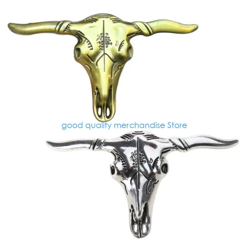 Y5JD الثور الجمجمة شكل حزام مشبك الكبار للجنسين الملابس والاكسسوارات قبعات رعاة البقر الغربية مشبك للكبار حزام خصر DIY لوازم