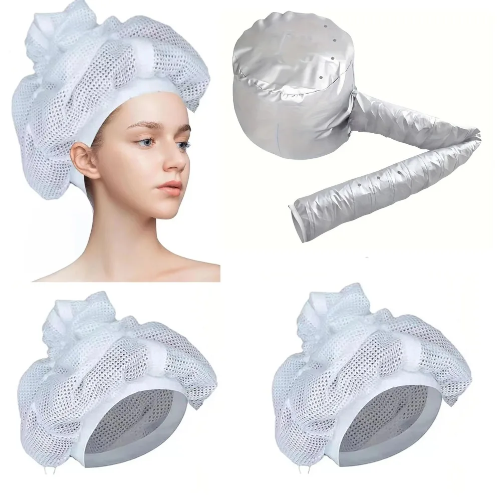 Tappo a rete per asciugare i capelli ricci con coulisse cuffia regolabile per capelli di grandi dimensioni in rete per asciugare i capelli Soulta Net Plopping Bonnet