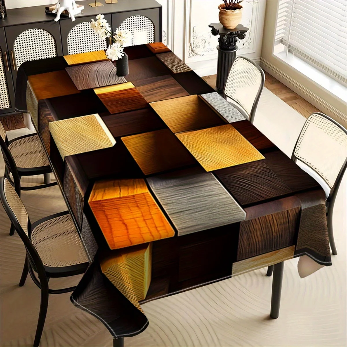 Jit 1pc Modern Simple Geometric Pattern Tablecloth Suitable for Restaurant Decorationzyc