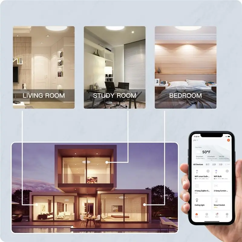 

【ENTERTAINMENT】Tuya WIFI Smart Ceiling Lamp 25W RGB LED Lights WIFI APP Voice Control Light for Living Room Decoration Bedroom