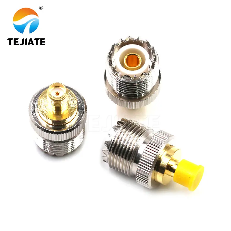 1PCS SMA-UHF female and male to male RF coaxial adapters for testing all copper connectors of SMA to UHF interphones