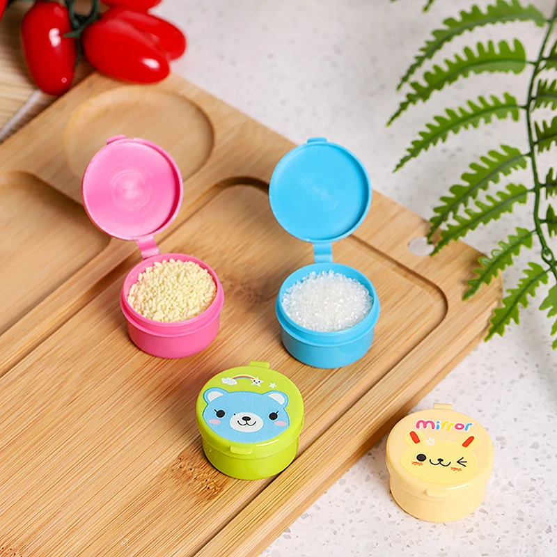 

Cute Design Portable Plastic Condiment Dispenser Squeeze Mini Salad Ketchup Bottle 4Pcs Lunch Bento Sauce Container