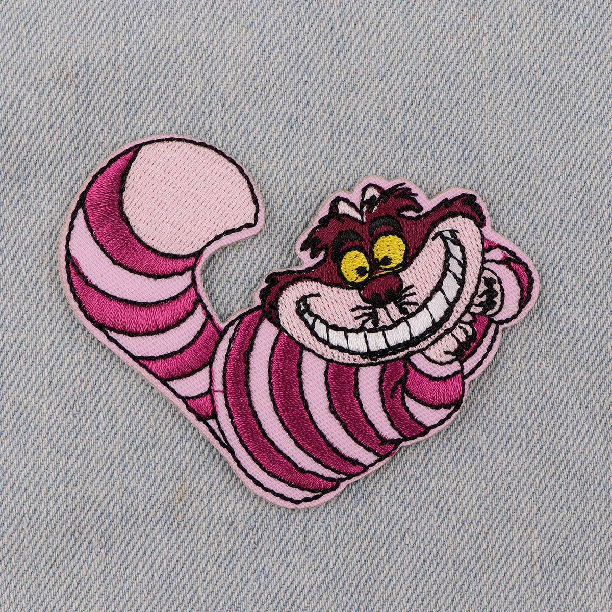 Kawaii Cheshire Cat DIY haftowane naprasowanki naszywki Patchwork szycie aplikacja kurtka plecak odznaki