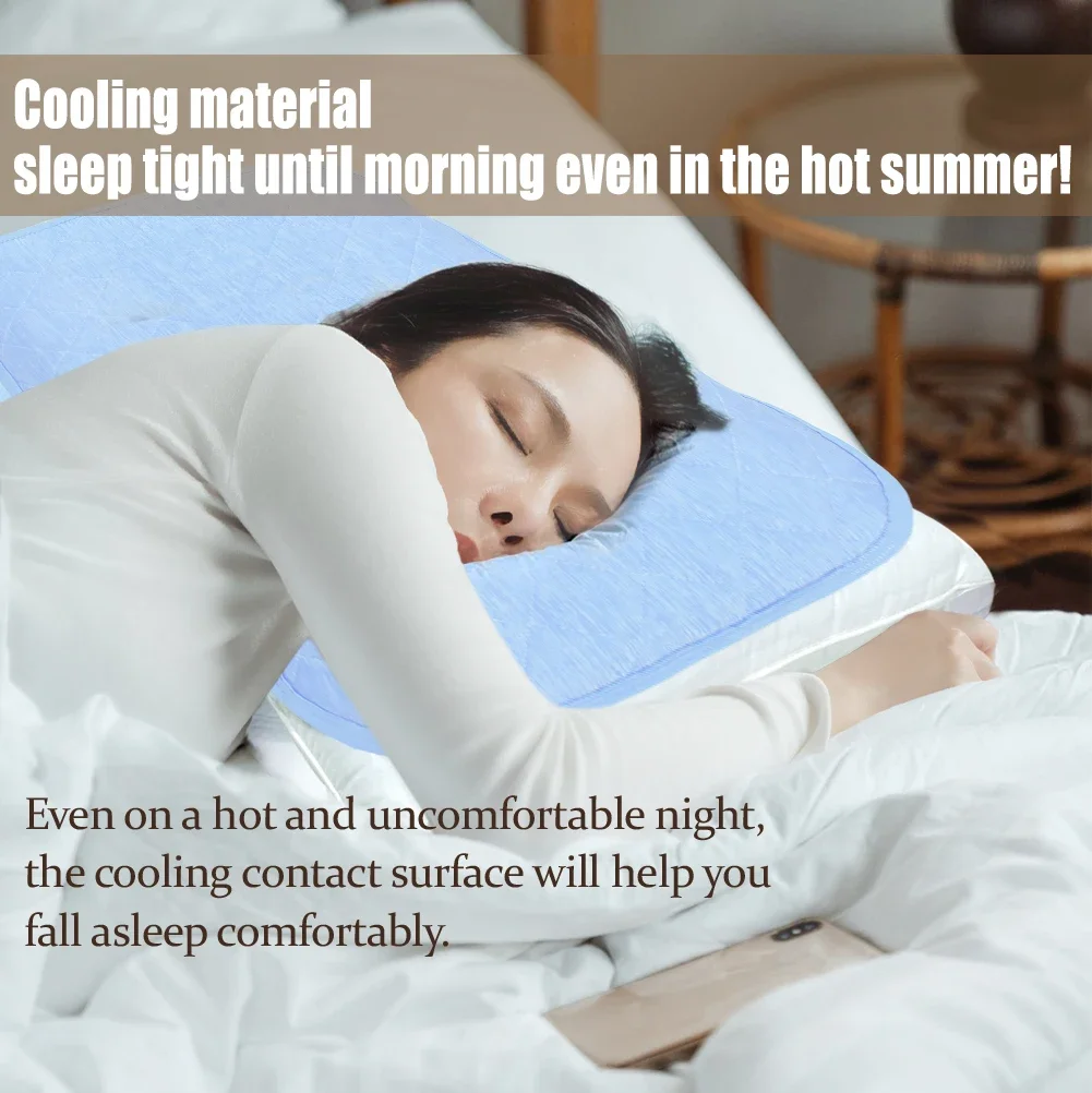 

Cooling Reversible Pillow Pad Comfortable Summer Cool Pillow Pads with Elastic Band Japanese Blue Pillow Cover Popular 1PC 43x63