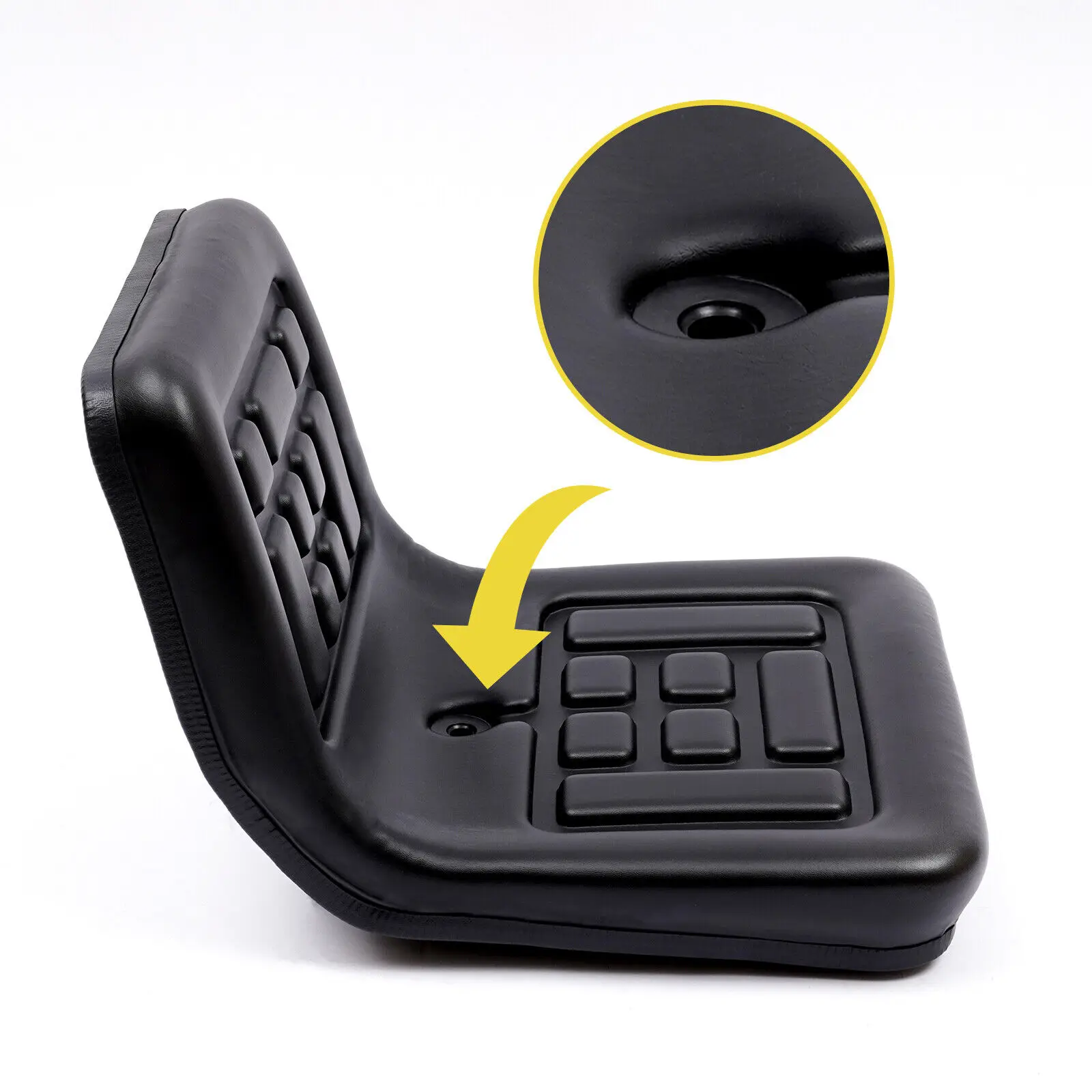 Universal Tractor Seat, Black Forklift Seat Adjustable PVC Industrial High Back Seat Replacement for Tractor Excavator Mowers