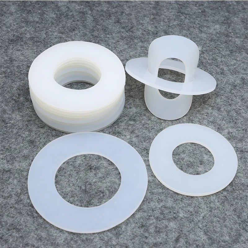 Gasket Datar Mesin Cuci Flange Karet Silikon Lembut Gasket O-ring Penyegel Tahan Suhu Tinggi untuk Cincin Segel Sekrup Pipa Air