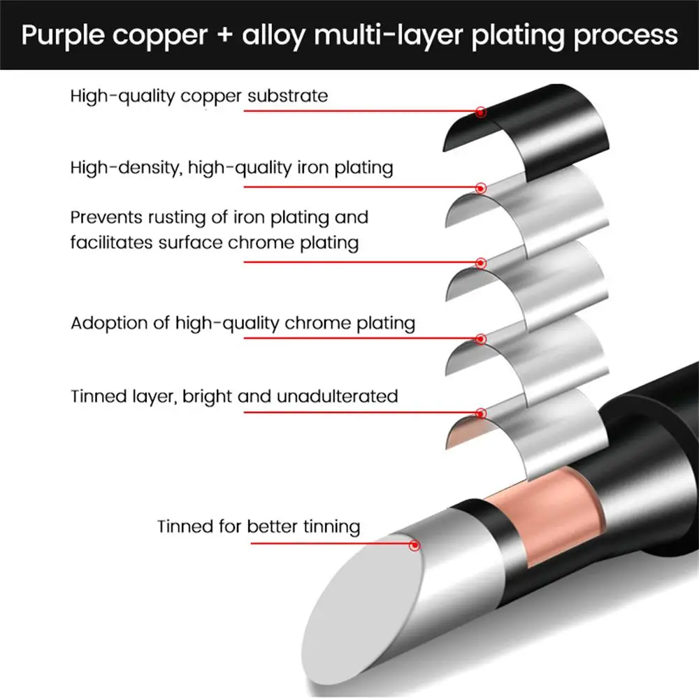 5Pcs Electric Soldering Iron Head Tool Copper Welding Head 900M-T-K Pure Copper Soldering Iron Welding Equipment Welding Tool