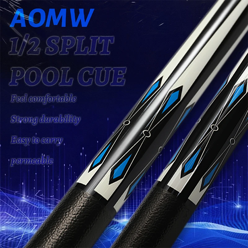 Black Technology half head imitation leather grip black high profile level decal pool cue for billiards fans gift